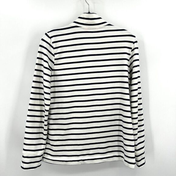 LILLY PULITZER White Navy Blue Striped Full Zip Nautical Jacket Size Medium - Picture 4 of 11